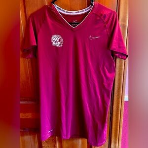 Nike Pro Combat Fitted Dr-Fit LMU Rowing Maroon Shirt Women's Size XL